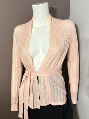 Brooks Brothers Light Pink Knit Wrap Cardigan